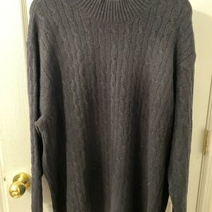 J. Crew  Black Cable Knit Turtleneck Sweater